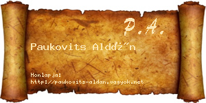 Paukovits Aldán névjegykártya